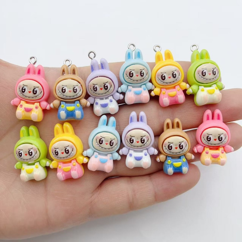 Phone Accessories Charms - 10 adet Kawaii Tavşan Çilek Evi